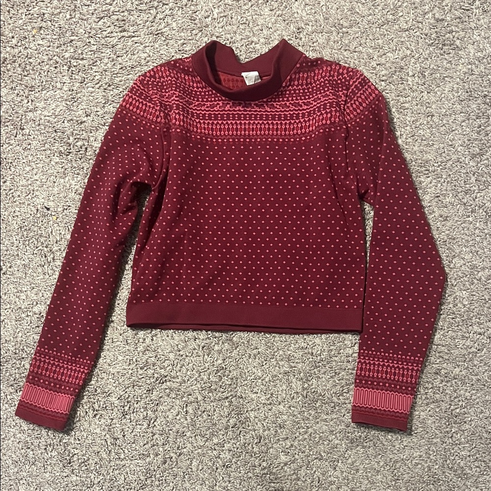 Fabletics Maroon Cowl Neck Sweater